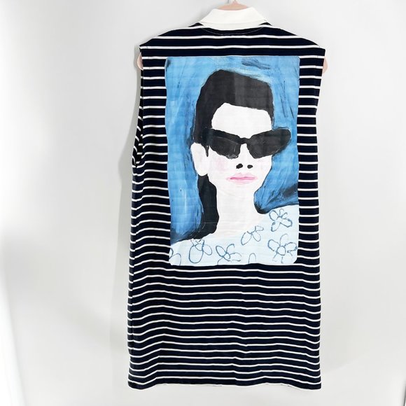 NWT ZARA dress striped embroidered Natacha Paschal collab PARIS Size M - Picture 3 of 9